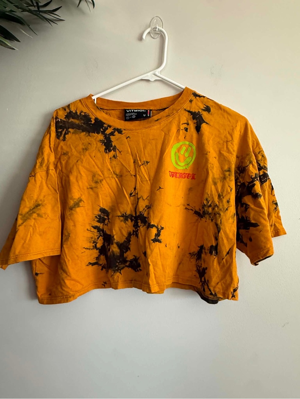 Vitriol Georgia Smile Orange Tie Dye Crop T-Shirt